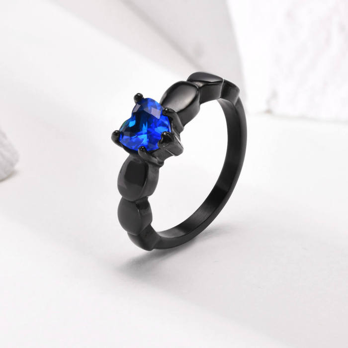 Wholesale Stainless Steel Bling Black Couple Rings