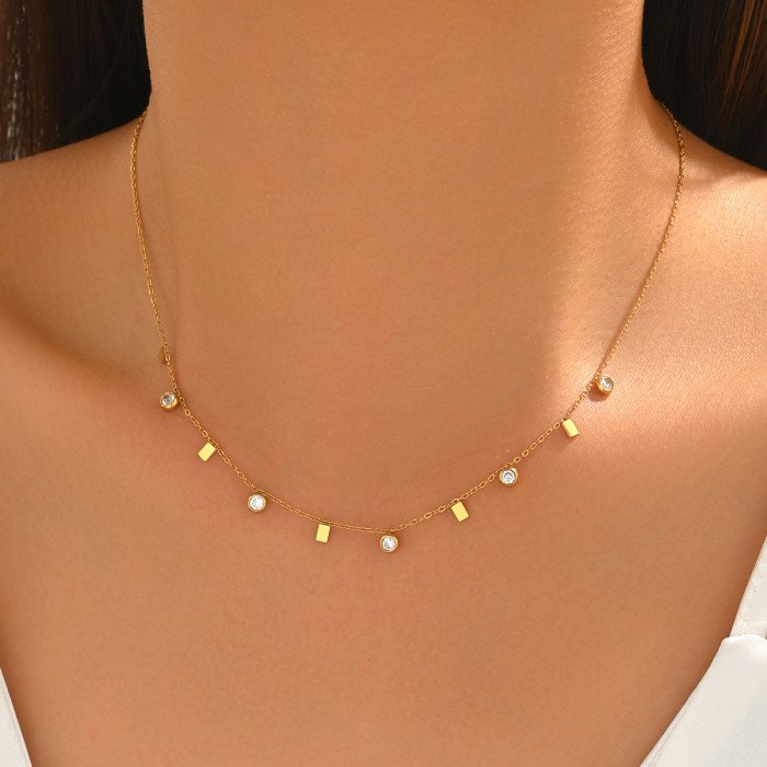 Wholesale Stainless Steel Station Necklace