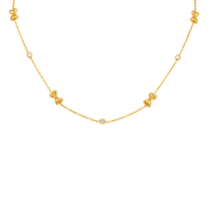Wholesale Stainless Steel Bow Knot Necklace