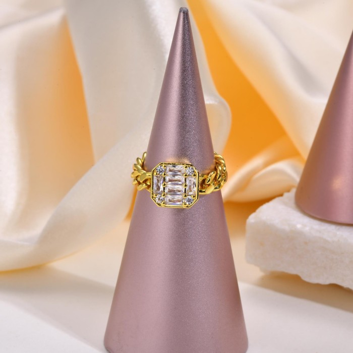 Wholesale Zirconia Chain Ring