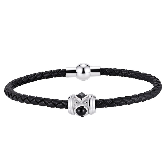 Wholesale Stainless Steel Leather Bracelet