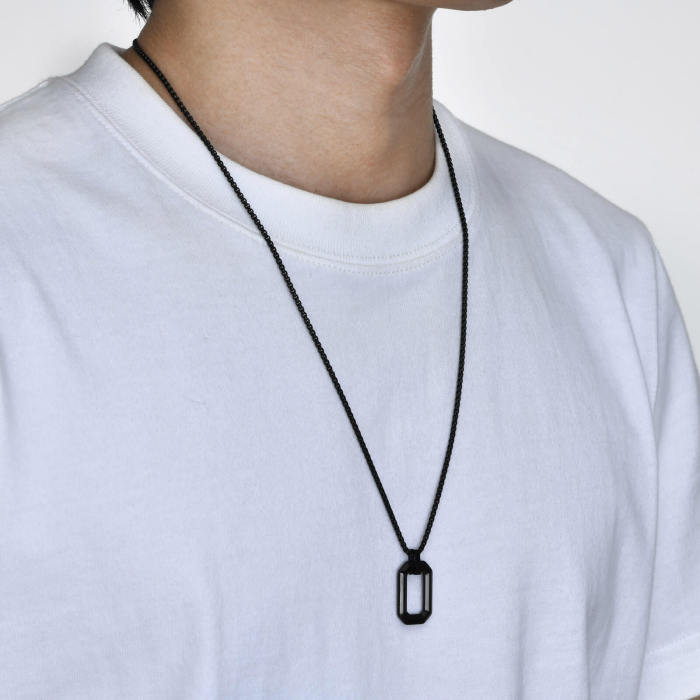 Wholesale Stainless Steel Men Octagonal Pendant Necklace