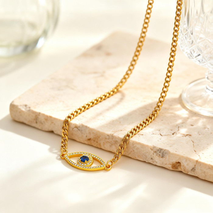 Wholesale Stainless Steel Evil Eye Necklace
