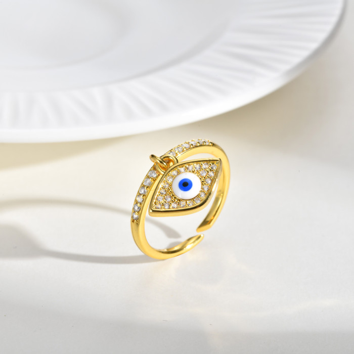Wholesale Copper Evil Eye Charm Ring