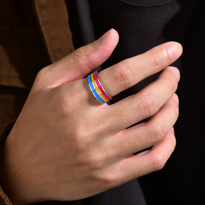 Wholesale Stainless Steel 2021 New Style Rainbow Ring