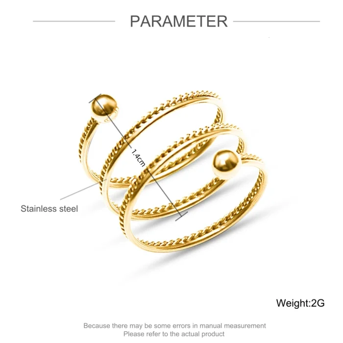 Wholesale Stainless Steel Double Spring Twist Ring