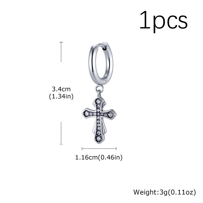 Wholesale Stainless Steel Gothic Cross Earrings