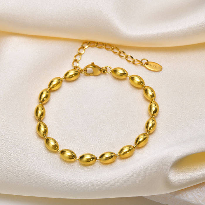 Wholesale Stainless Steel Oval Ball Chain Bracelet