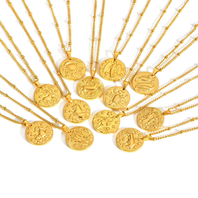 Wholesale Stainless Steel Zodiac Necklace