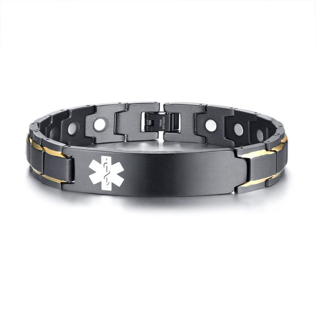 Wholesale Stainless Steel Medical ID Bracelets with Magnetic Clasp
