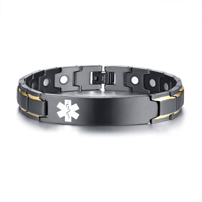 Wholesale Stainless Steel Medical ID Bracelets with Magnetic Clasp