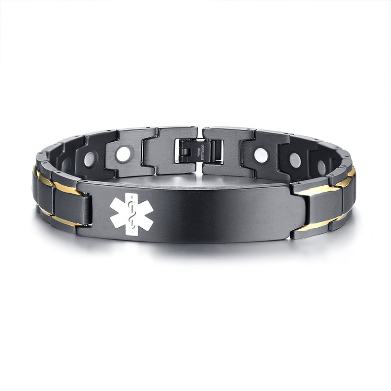 Wholesale Stainless Steel Medical ID Bracelets with Magnetic Clasp