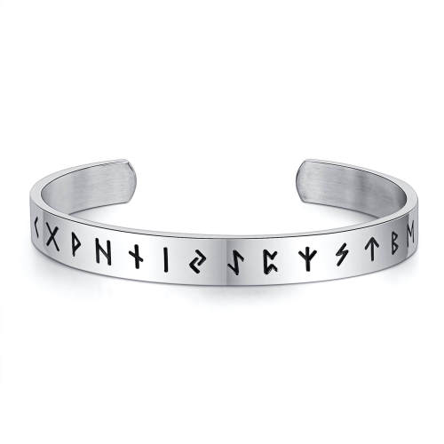 Wholesale Stainless Steel Open Viking Rune Bangle