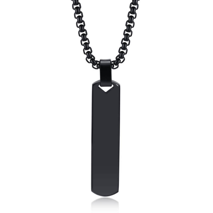 Wholesale Stainless Steel Personalized Mens Bar Necklace