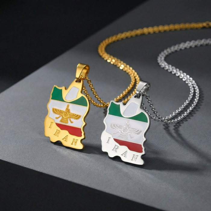 Wholesale Stainless Steel Iran Map Pendant
