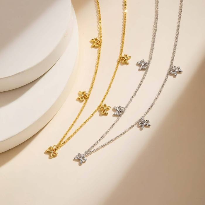 Wholesale Stainless Steel Ribbon Gold Necklace