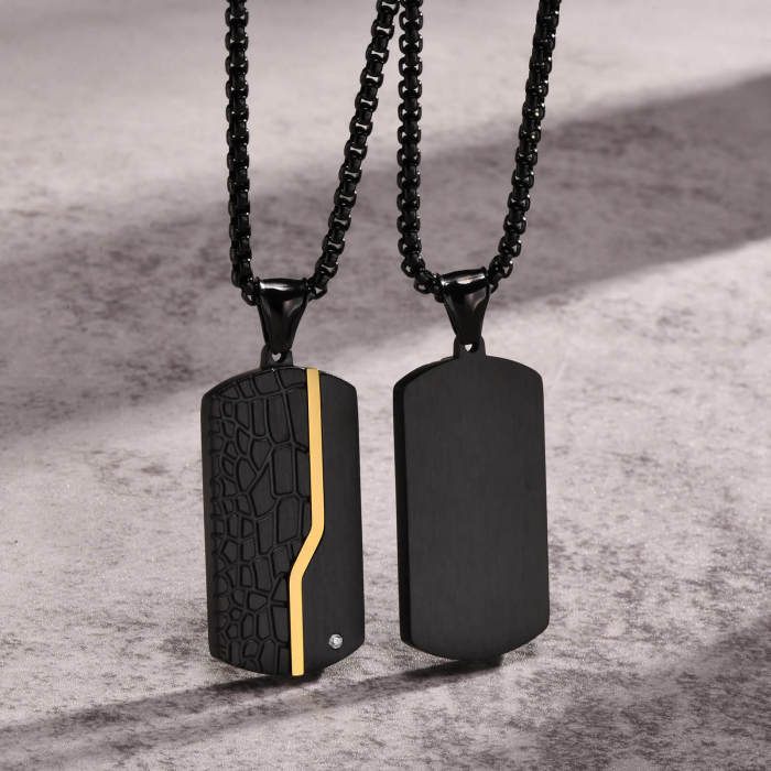 Wholesale Stainless Steel Thin Line Crocodile Dog Tag Pendant