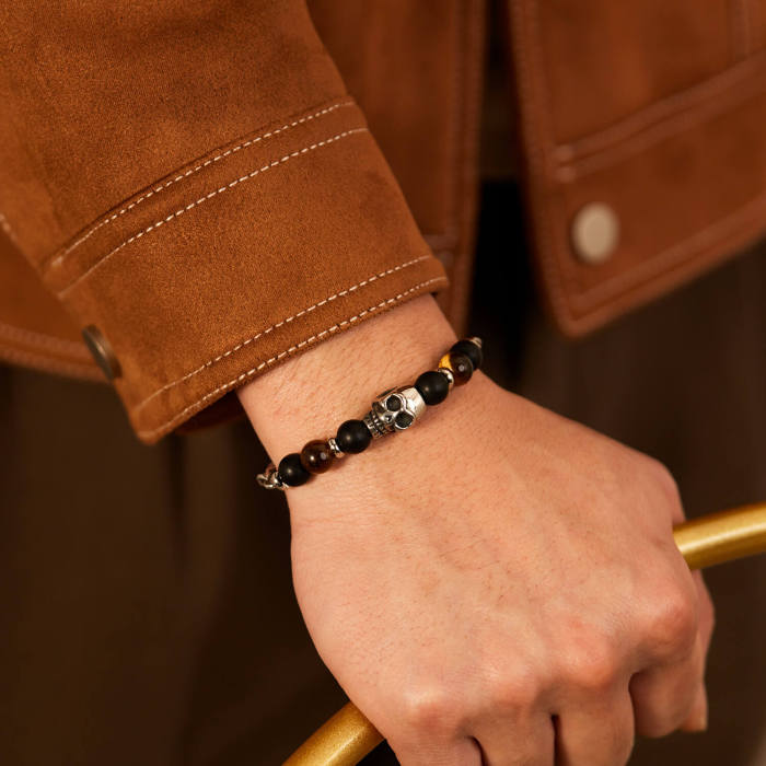Wholesale Stainless Steel Mens Bracelet with Skull