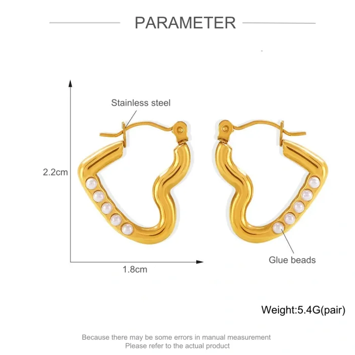 Wholesale Stainless Steel Shiny Open Heart Hoop Earrings