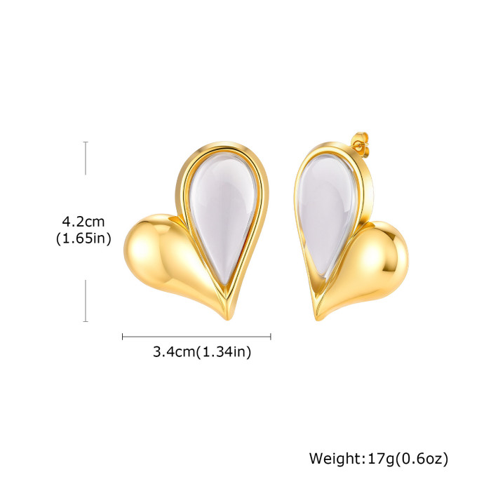 Wholesale Gold Plated Heart & Butterfly Stud Earrings Set