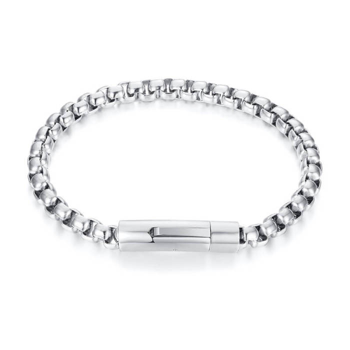 Wholesale Stainless Unique Round Box Chain Bracelet