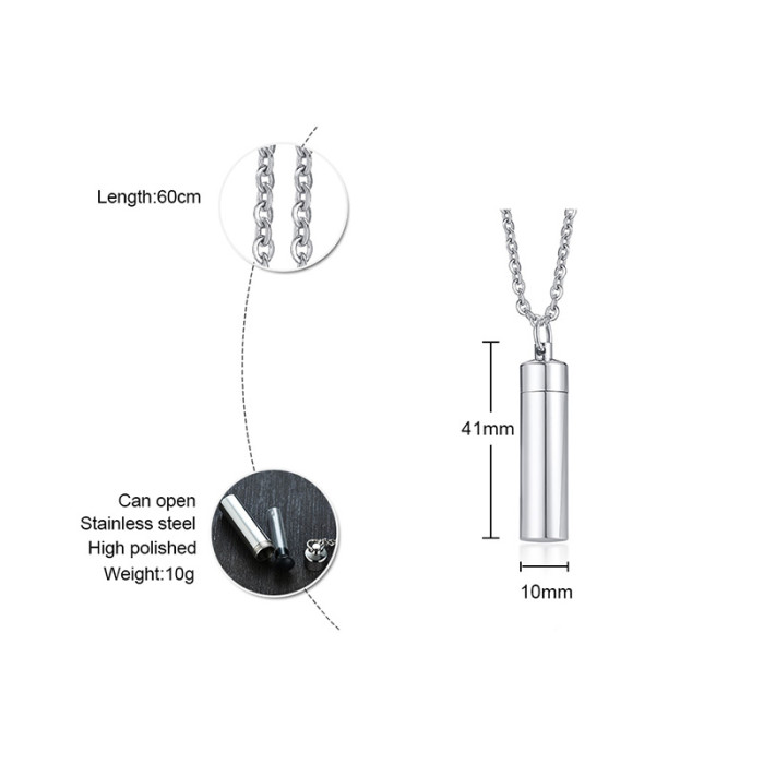 Wholesale Stainless Steel Minimalist Bar Urn Pendant
