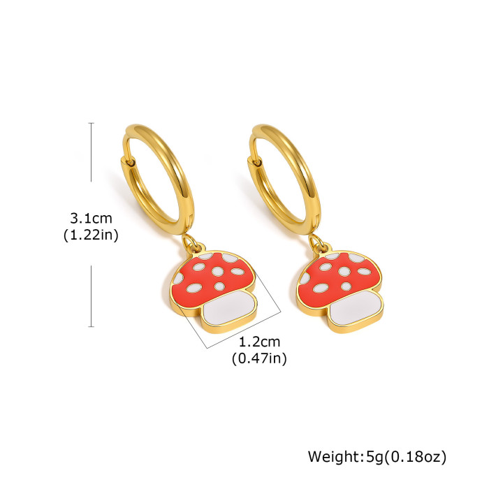 Wholesale Stainless Steel Strawberry Cherry Earrings