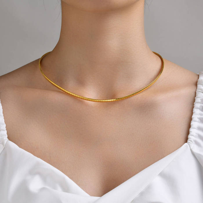 Wholesale Stainless Steel Flat Snake Chain Collar