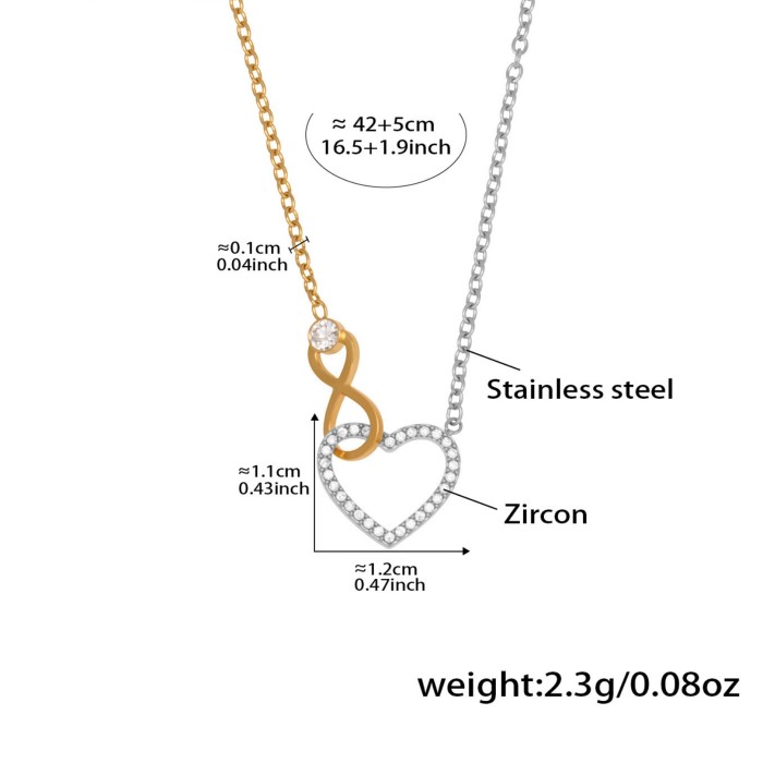 Wholesale Stainless Steel Infinity Love Bracelet Necklace