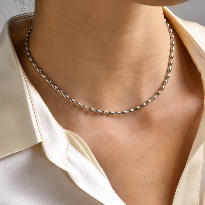 Wholesale Stainless Steel Rugby Ball Chain Necklace