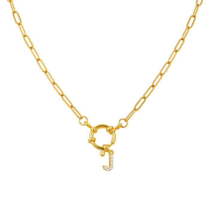 Wholesale Stainless Steel Copper Initial Necklace