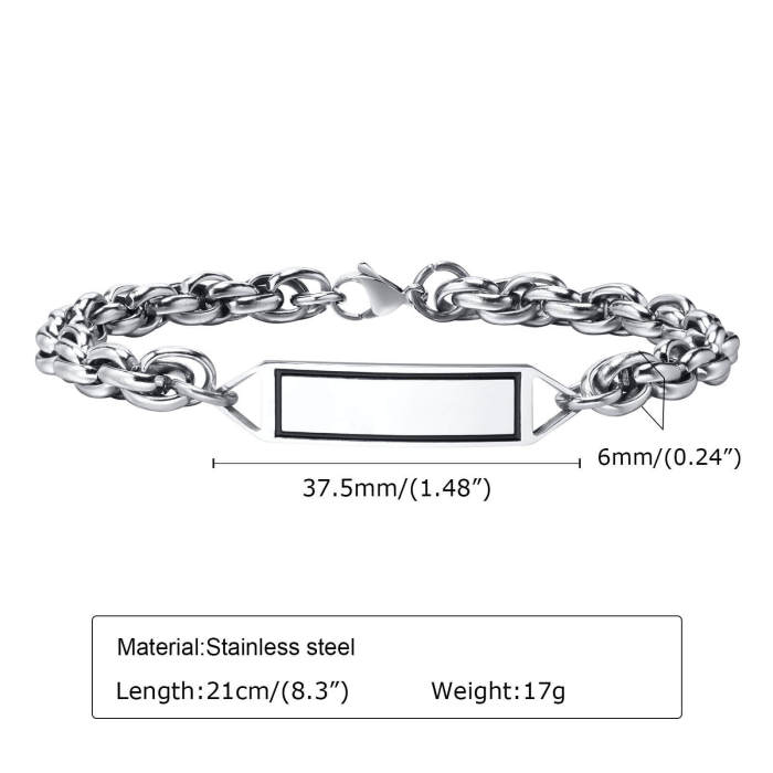 Wholesale Stainless Steel Personalized Rope Chain Bracelet