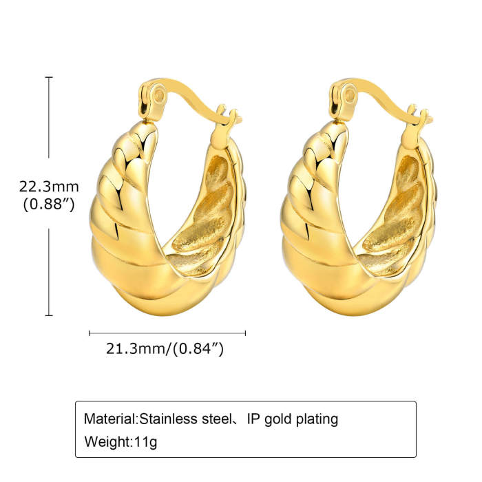 Wholesale Stainless Steel Chunky Screw Threaded Earrings