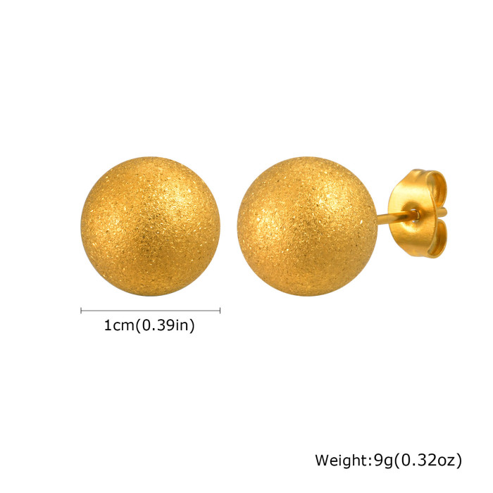 Wholesale Stainless Steel Brushed Bead Earrings
