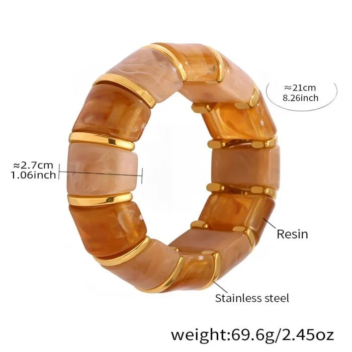 Wholesale Colorful Resin Stretch Bracelet