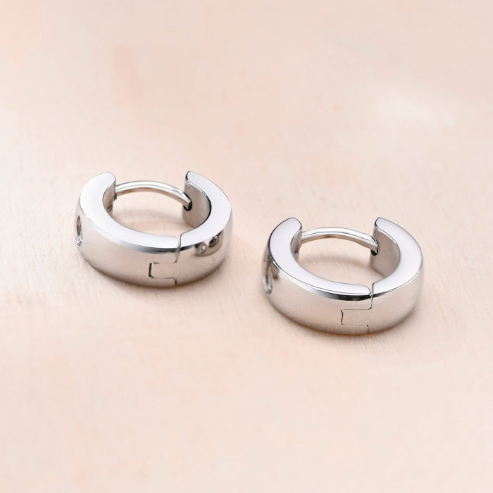 Wholesale Stainless Steel Huggie Earrings with CZ