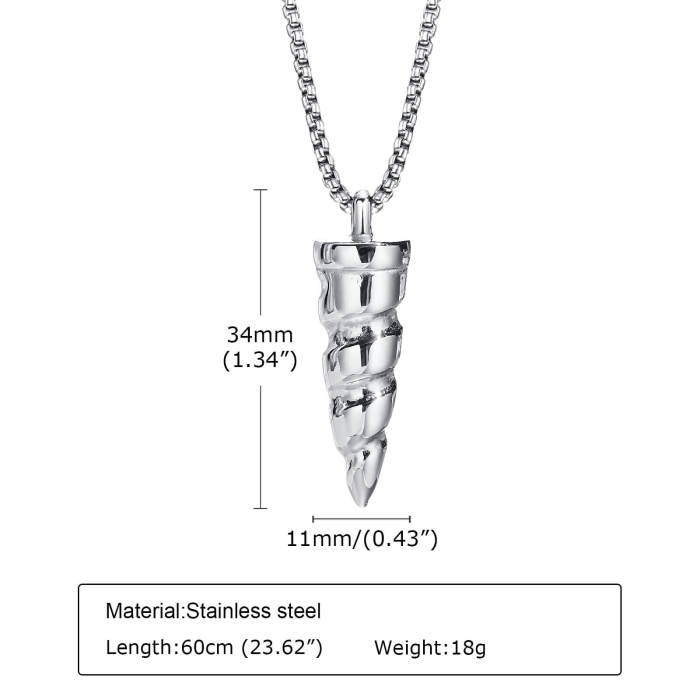 Wholesale Stainless Steel Unicorn Horn Necklace