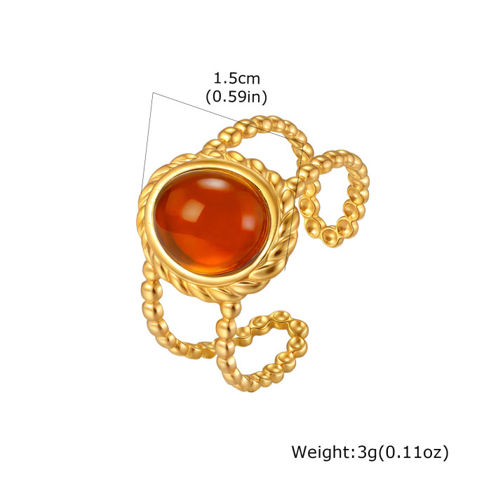 Wholesale Stainless Steel Vintage Beaded Stone Rings