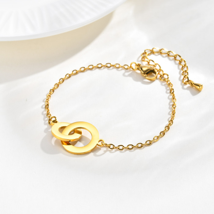 Wholesale Stainless Steel Interlocking Circle Bracelet