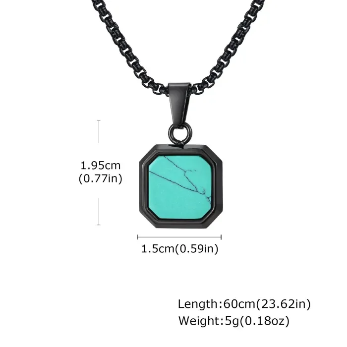 Wholesale Stainless Steel Men's Octagonal Enamel Pendant
