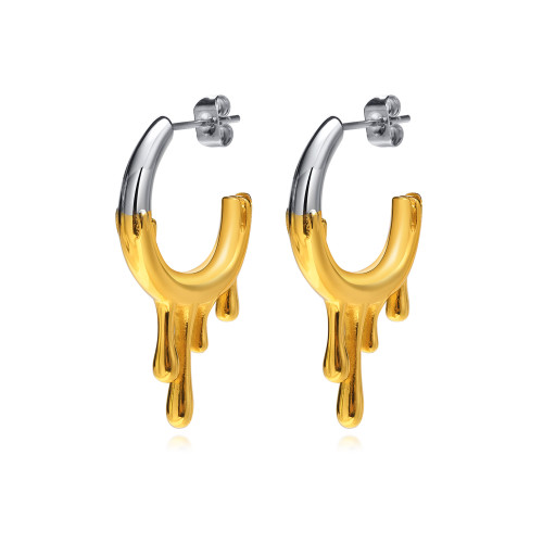 Wholesale Stainless Steel Stunning Drips Chunky Earrings