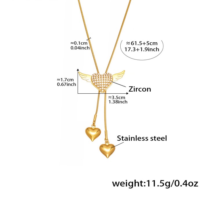 Wholesale Stainless Steel Angel Wing Sweater Chain
