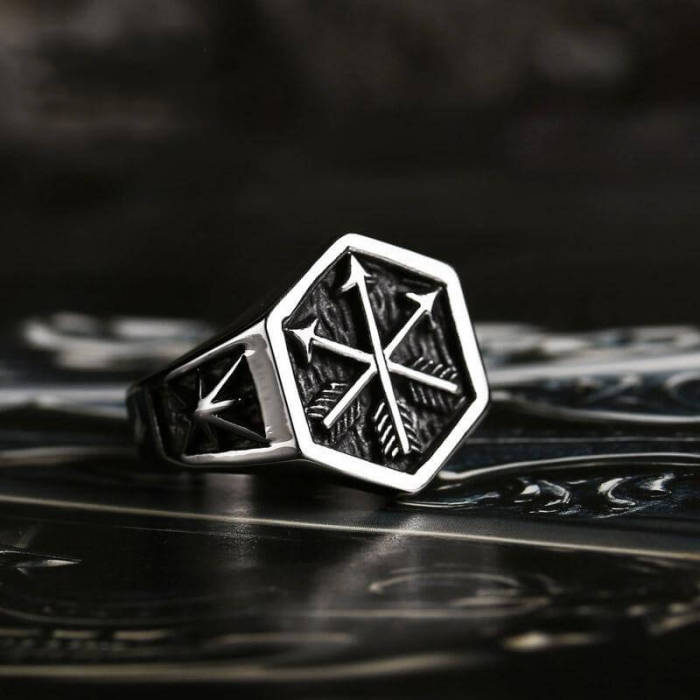 Wholesale Stainless Steel Retro Viking Arrow Rings