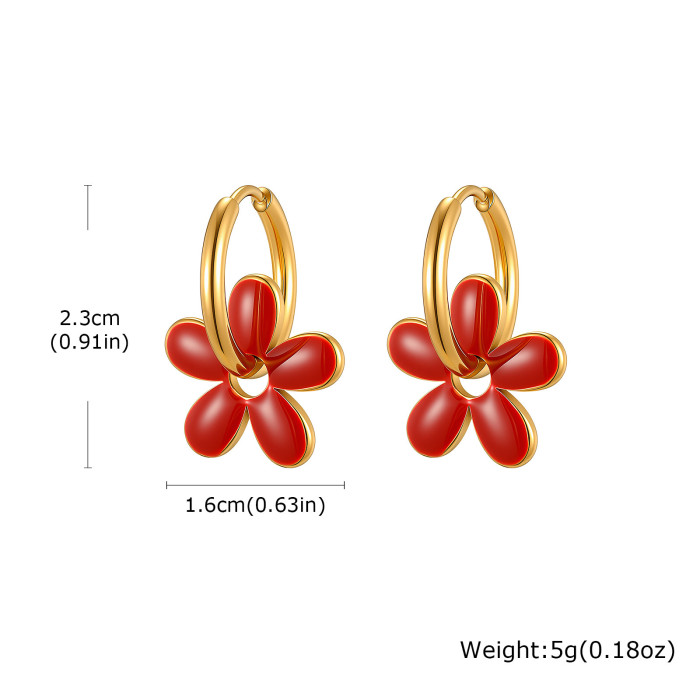 Wholesale Stainless Steel Hollowed Flower Earrings Set