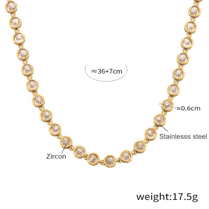 Wholesale 3A Zirconia PVD Plated Stainless Steel Jewelry Set