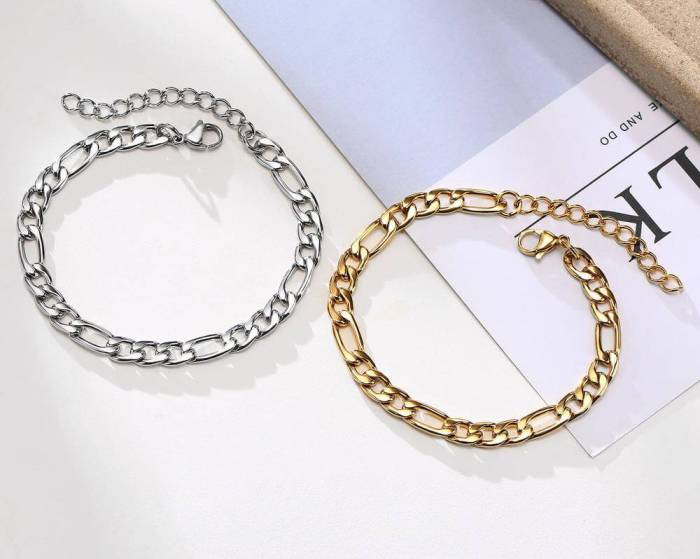 Wholesale Stainless Steel Figaro Chain Bracelet