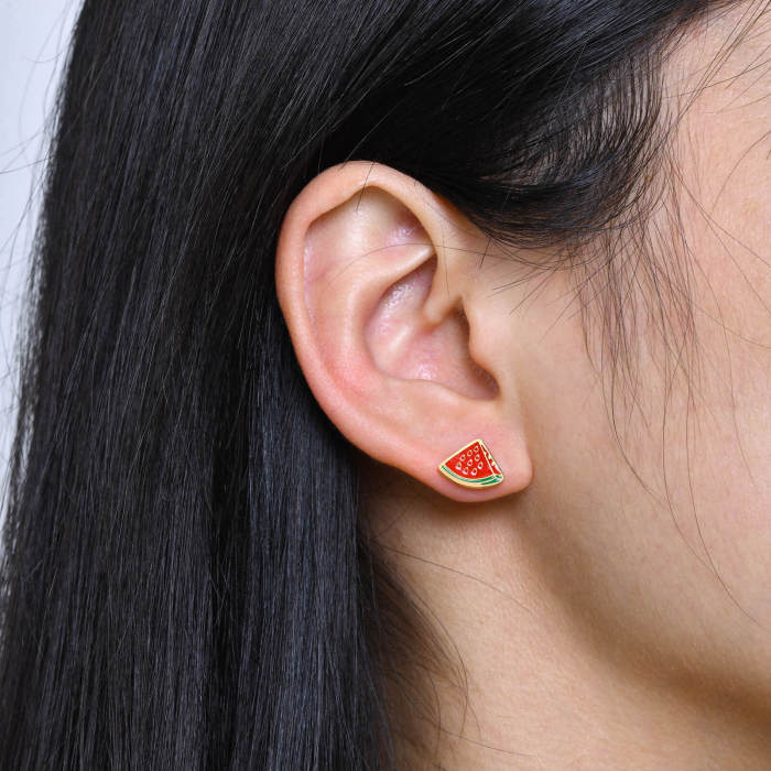 Wholesale Stainless Steel Drip Oil Cute Earrings