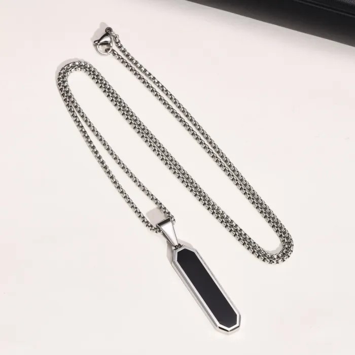 Wholesale Stainless Steel Men's Vertical Bar Octagonal Pendant