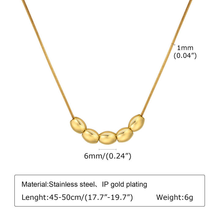 Wholesale Stainless Steel Beads Snake Chain Necklace