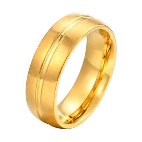Wholesale Personalized 6mm Stainless Steel Grooved Ring